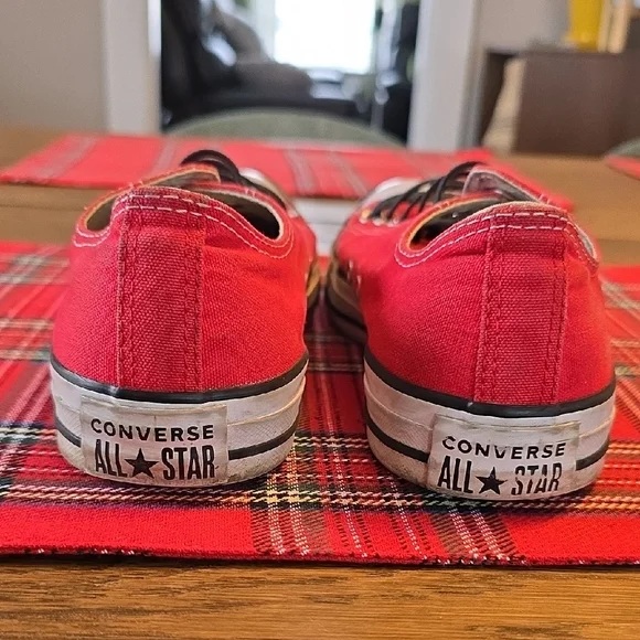 Converse Red and Black Canvas Sneakers - Picture 2 of 6